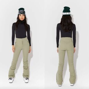 NWOT Halfdays sage light pastel green Emma slim fit Soft Shell Ski Pants